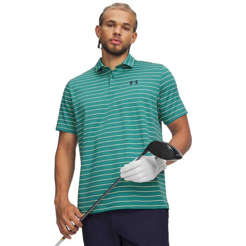 アンダーアーマー レディース トップス プルオーバー スポーツシャツ Under Armour Matchplay Stripe Polo Shirt Rack Green 緑であること