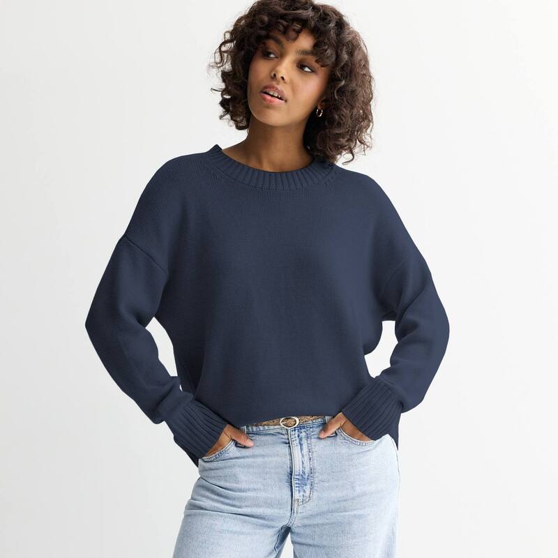 エスオー レディース アウター ニット・セーター Juniors' SO Crew Pullover Sweater Bayou Navy ネイビー
