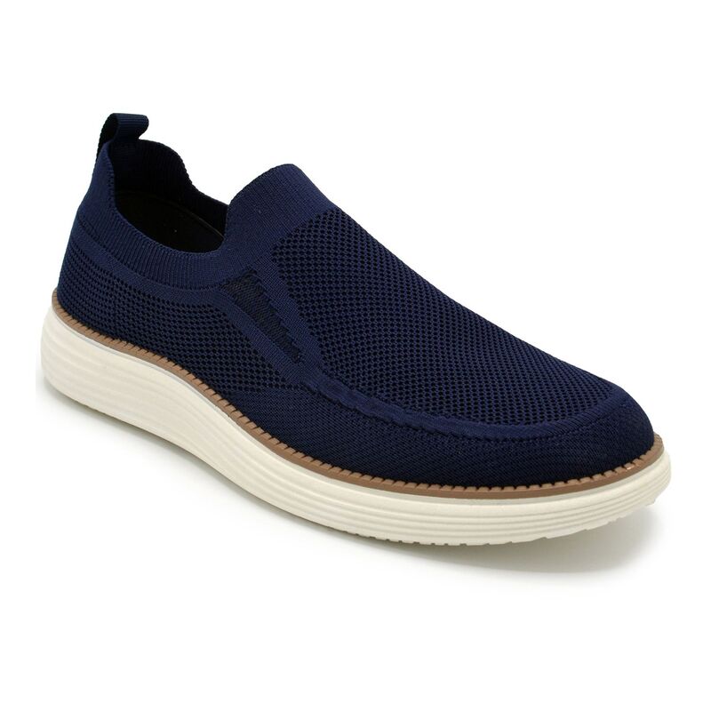アカデミクス メンズ シューズ スニーカー ニット Akademiks Men's Knit Slip-On Shoes Navy ネイビー|ReVida 店