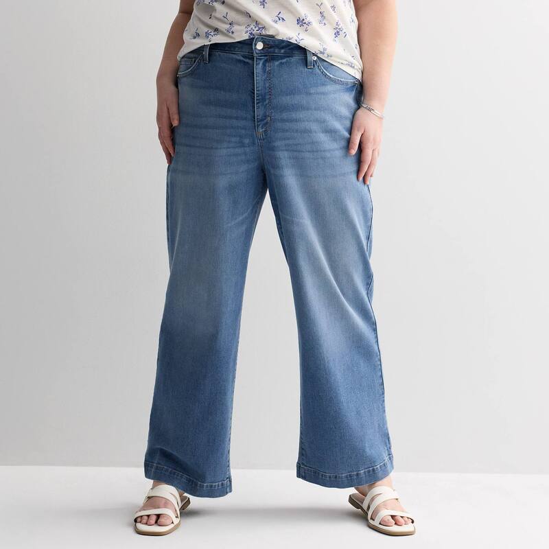 ソノマ レディース ボトムス デニムパンツ プラスサイズ ジーンズ Plusize Sonoma Goods For Life High Rise Wide-Leg Jeans Bright Medium Wash|ReVida 店