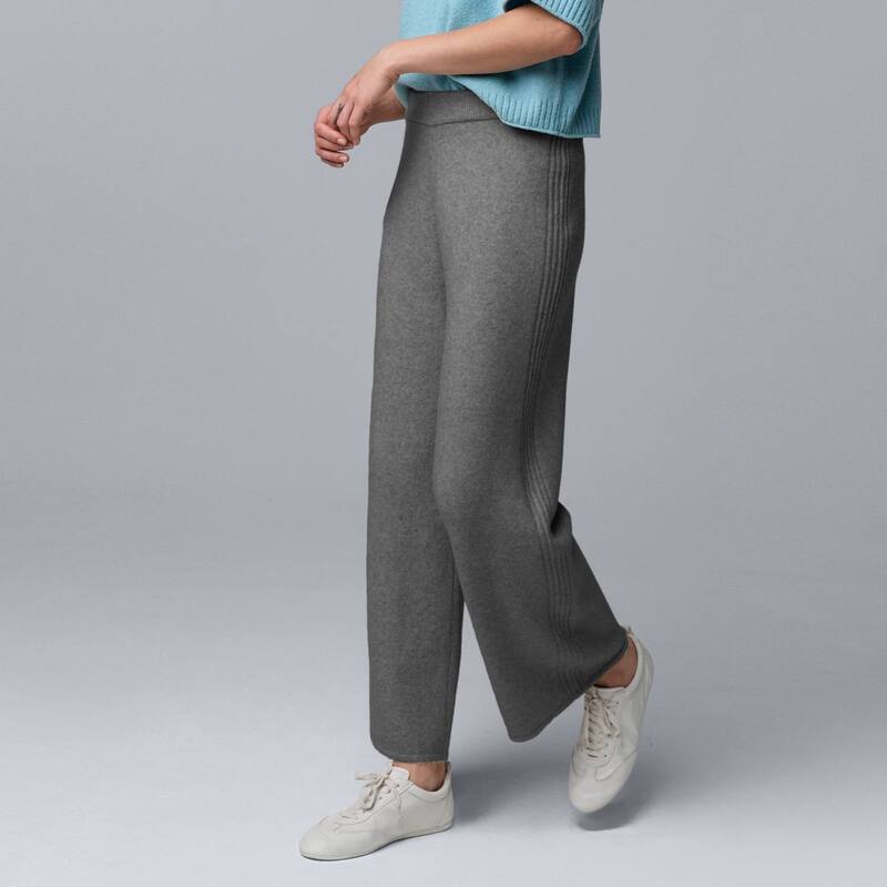 ヴェラウォン レディース ボトムス カジュアルパンツ セーター Womenimply Vera Wang Luxe Cashmere Blend Cable Sweater Pants Medium Soot Heather ヘザー