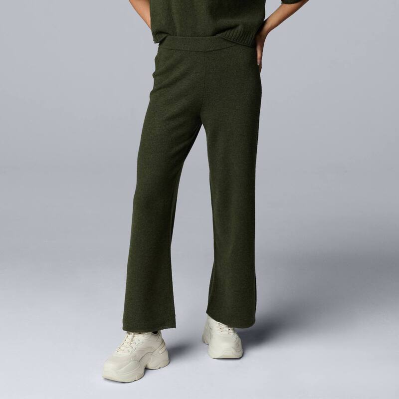 ヴェラウォン レディース ボトムス カジュアルパンツ セーター Womenimply Vera Wang Luxe Cashmere Blend Cable Sweater Pants Midnight Army アーミー