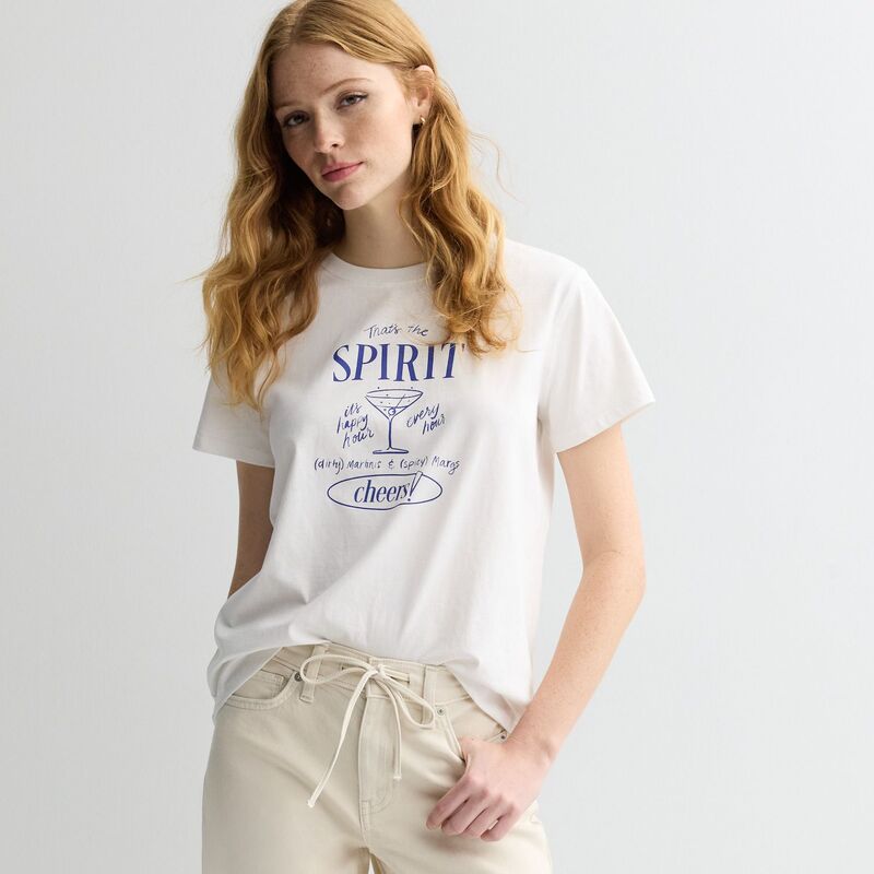 ソノマ レディース トップス Tシャツ コットン グラフィック Women'sonoma Goods For Life Cotton Graphic Tee White Martini Graphic ホワイト