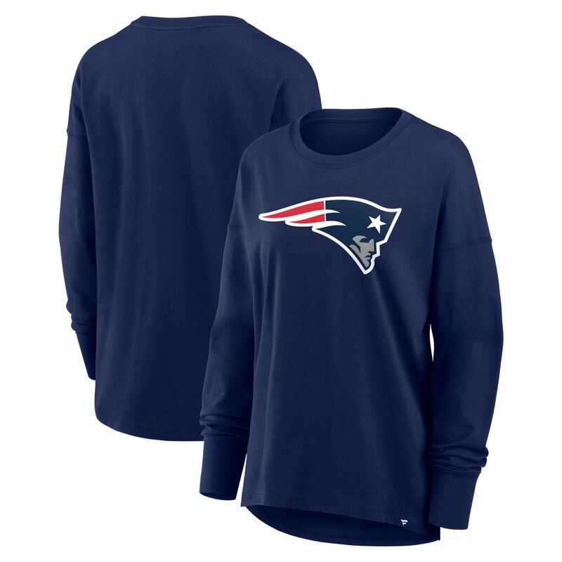ファナティクス レディース トップス プルオーバー Women\u0027s Fanatics Navy New England Patriots Relaxed Hip Essentialong Sleeve T-Shirt Pat Navy 米国海軍