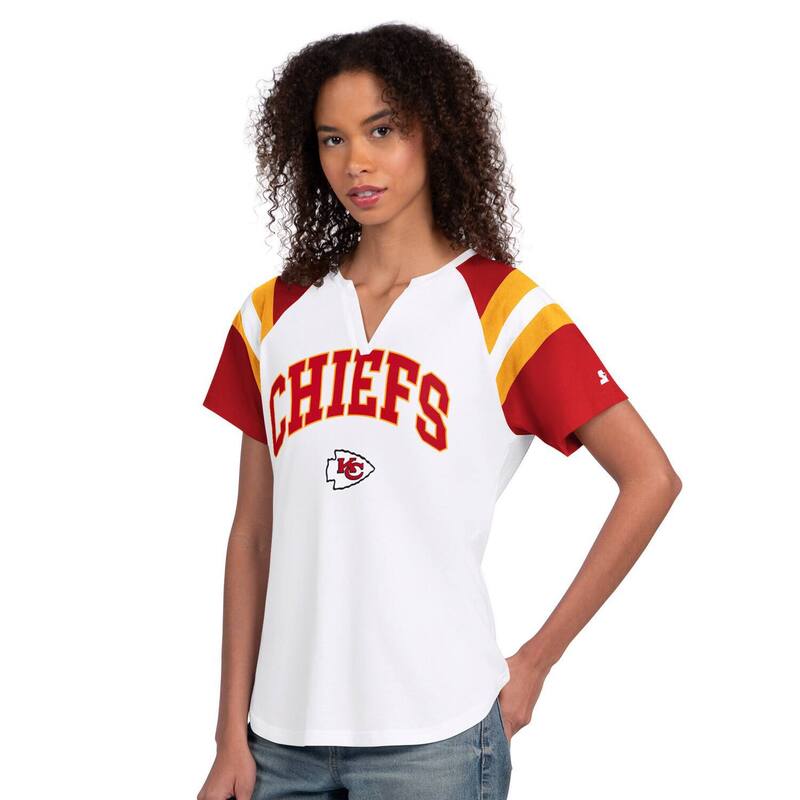 スターター レディース トップス Tシャツ Women'starter White Kansas City Chiefs Game Onotch Neck T-Shirt Chf White ホワイト