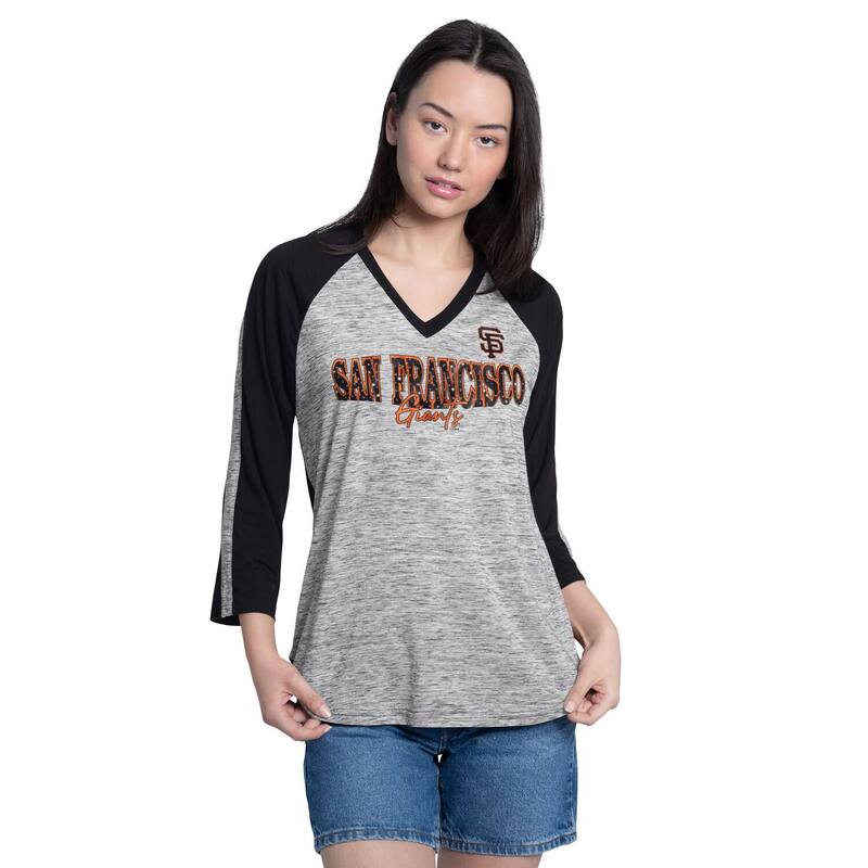 ジースリー フォーハー バイ カール バンクス レディース トップス Tシャツ Vネック Women's G-III 4Her by Carl Banks Black/Grey San Francisco Giantspeed Training 3/4-Sleeve V-Neck T-Shirt Gnt Black ブラック 10,786円