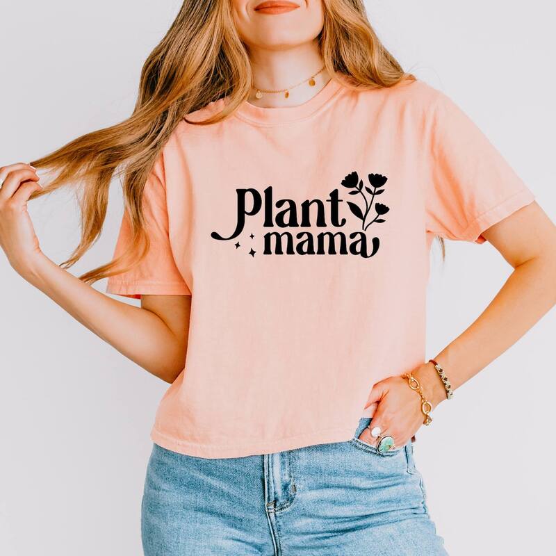 Simply Sage Market レディース トップス ティーシャツ お花柄 お花 グラフィック Simply Sage Market Floral Plant Mama - Women\u0027s Boxy Crop Top Graphic T-Shirt Peachy Tシャツ・カットソー-トップス