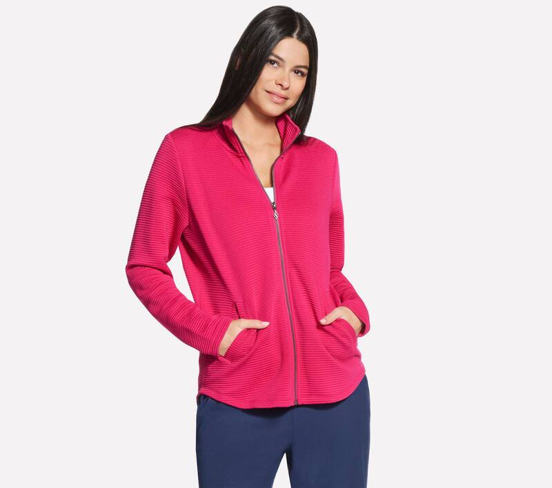 スケッチャーズ レディース アウター 上衣・上衣 Women\u0027skechers The Go Walk Ottoman Cozy Fit Scoop Hem Jacket Bright Peony