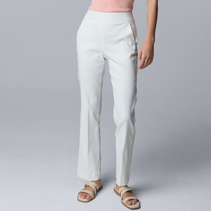 ヴェラウォン レディース ボトムス カジュアルパンツ プチ アンクル Petite Simply Vera Wang Luxe Twill Ankle Pants Modern White ホワイト|ReVida 店
