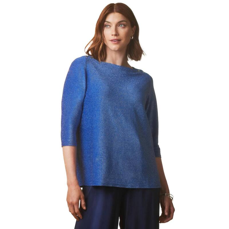 ジェシカ英国の首都 レディース トップス プルオーバー 足し加える大きさ Jessica London Women\u0027s Plusize Shimmer Tee Sapphire Shimmer サファイア