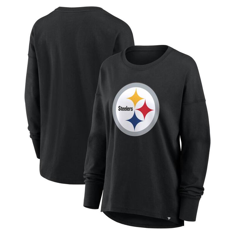 ファナティクス レディース トップス プルオーバー Women\u0027s Fanatics Black Pittsburgh Steelers Relaxed Hip Essentialong Sleeve T-Shirt Stl Black 黒いこと