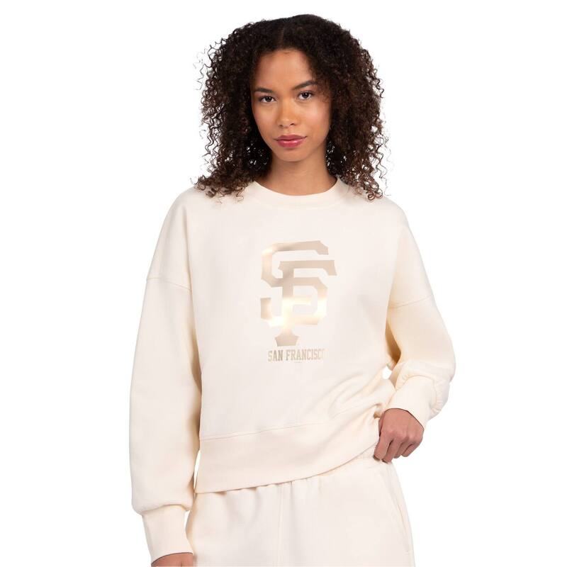 クランク レディース トップス プルオーバー 流汗 フリース Women\u0027starter Cream San Francisco Giants Pastels Boxy Fleece Sweatshirt Gnt Beige ベージュ
