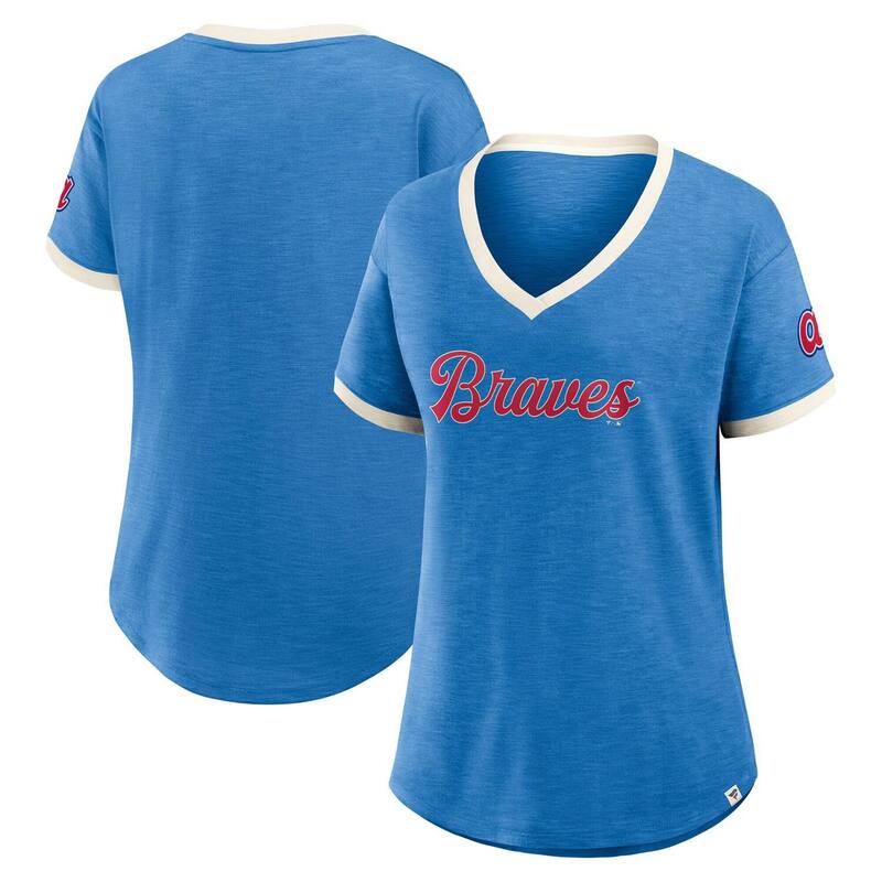 ファナティクス レディース トップス Tシャツ Vネック ヴィンテージ Women's Fanatics Royal Atlanta Braves Cooperstown Collection Vintage Play V-Neck T-Shirt Brv Blue ブルー