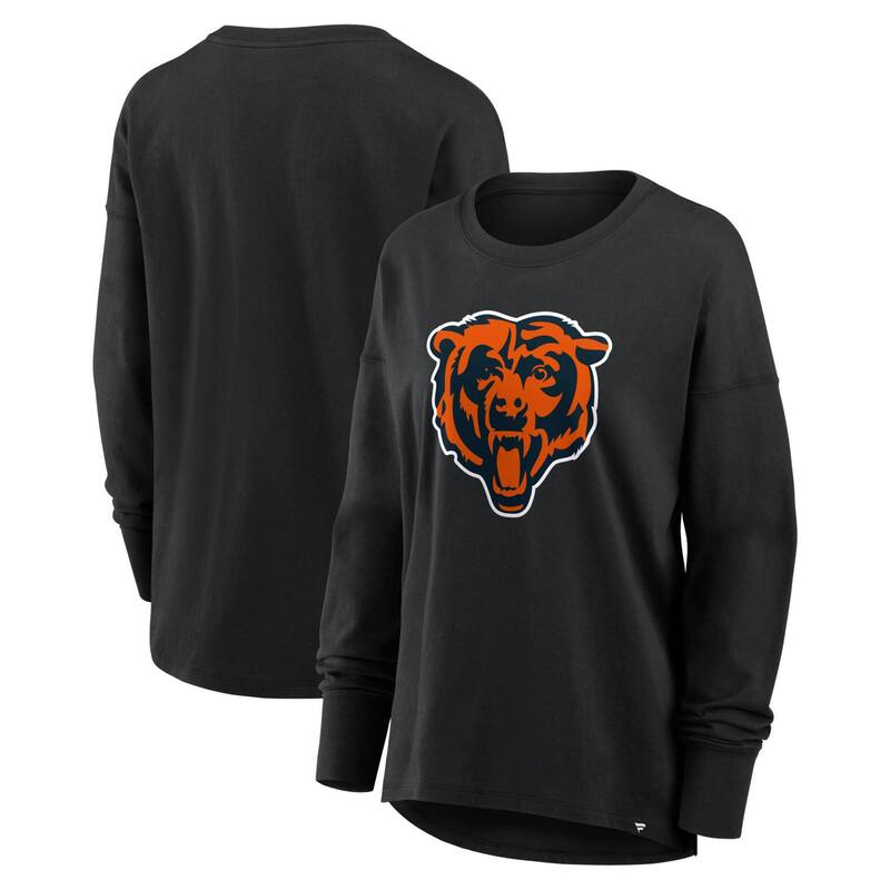 ファナティクス レディース トップス プルオーバー Women\u0027s Fanatics Black Chicago Bears Relaxed Hip Essentialong Sleeve T-Shirt Brs Black 黒いこと