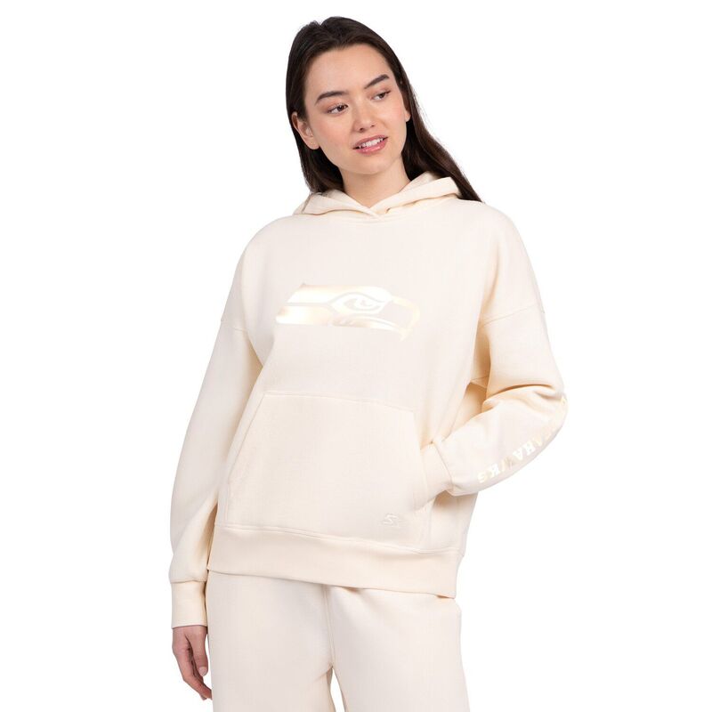 クランク レディース トップス プルオーバー パーカー Women\u0027starter Cream Seattle Seahawks Pastels Relaxed Travel Hoodie Sea Beige ベージュ