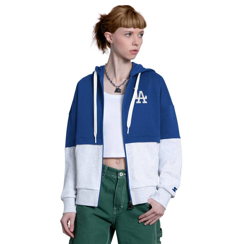 クランク レディース トップス プルオーバー パーカー Women\u0027starteroyal/White Los Angeles Dodgers Wishbone Full-Zip Hoodie Lad Blue 青色