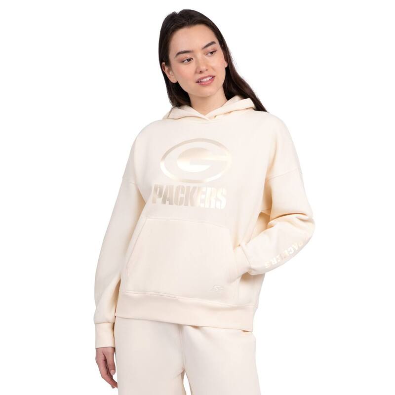クランク レディース トップス プルオーバー パーカー Women\u0027starter Cream Green Bay Packers Pastels Relaxed Travel Hoodie Pkr Beige ベージュ