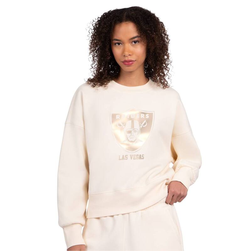 クランク レディース トップス プルオーバー 流汗 フリース Women\u0027starter Cream Las Vegas Raiders Travel Pastels Boxy Fleece Sweatshirt Lvr Beige ベージュ