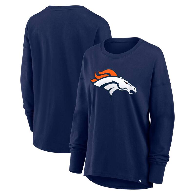 ファナティクス レディース トップス プルオーバー Women\u0027s Fanatics Navy Denver Broncos Relaxed Hip Essentialong Sleeve T-Shirt Denavy 米国海軍