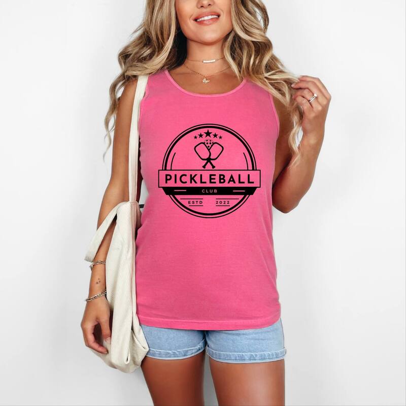 Simply Sage Market レディース トップス ティーシャツ グラフィック Simply Sage Market Pickleball Club - Women\u0027s Garment Dyed Graphic Tank Top Crunchberry レディースファッション-トップス-Tシャツ・カットソー
