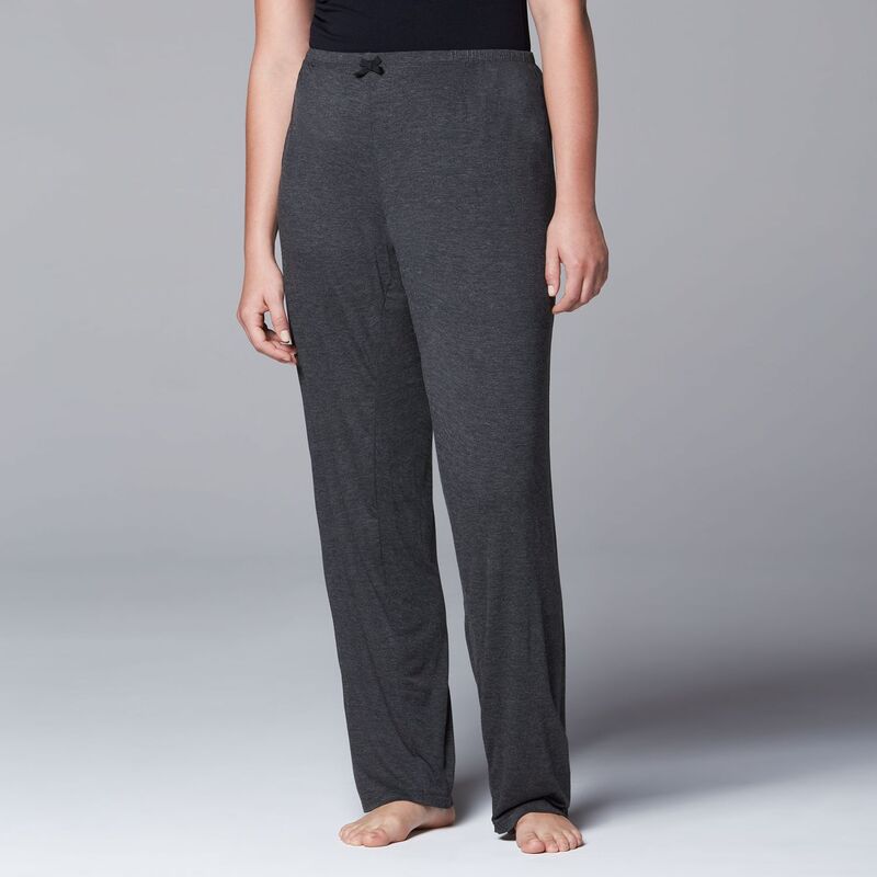ヴェラウォン レディース アンダーウェア ナイトウェア プラスサイズ パンツ Plusize Simply Vera Wang Pajamas: Basic Luxury Pajama Pants Heather Coal ヘザー