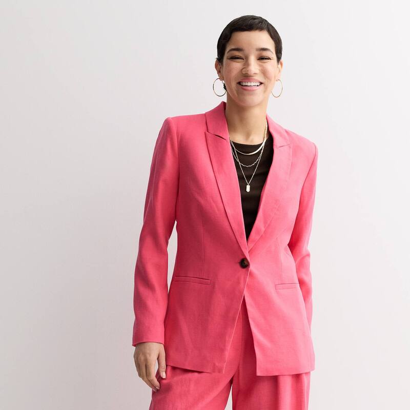 ナインウェスト レディース アウター ジャケット・ブルゾン ブレザー Women's Nine West Peak Lapel Blazer Coral Vista コーラル