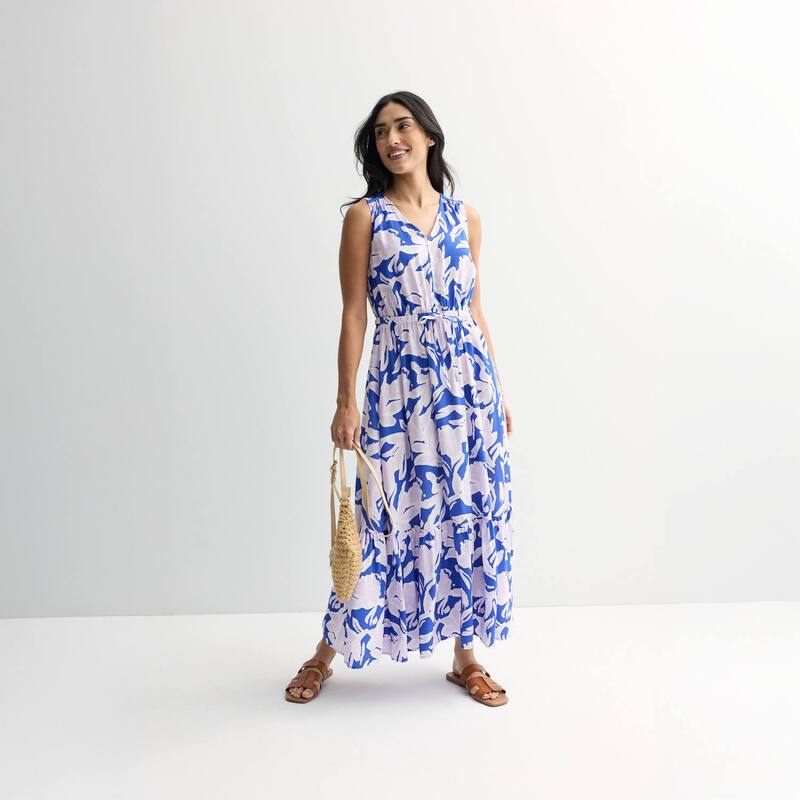 ソノマ レディース トップス ワンピース マキシ Women'sonoma Goods For Lifemme Button Bodice Maxi Dress Blue Purple Floral ブルー