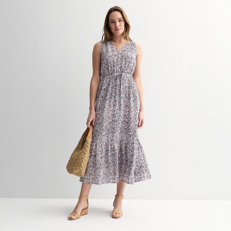 ソノマ レディース トップス ワンピース マキシ Women'sonoma Goods For Lifemme Button Bodice Maxi Dress Coral Navy Floral ネイビー