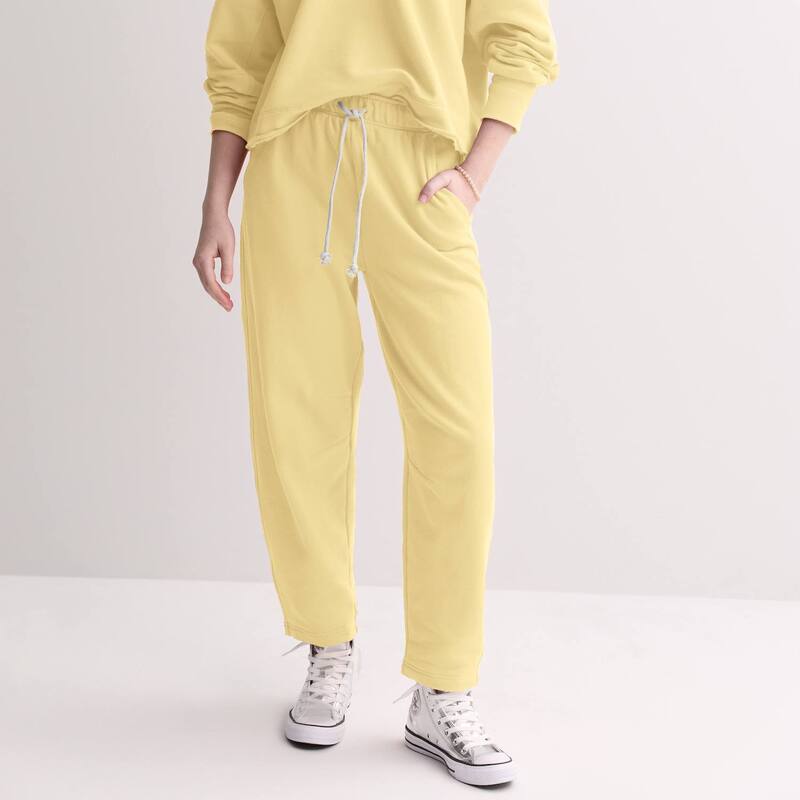 エスオー レディース ボトムス カジュアルパンツ パイル Juniors' SO Terry Barreleg Pants Lemon Mist