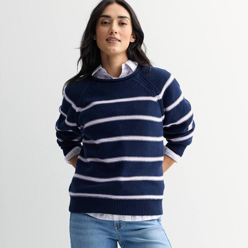 ソノマ レディース アウター ニット・セーター Women'sonoma Goods For Life Rollneck Raglan Sweater Navy Lilac Stripe ネイビー 9,571円