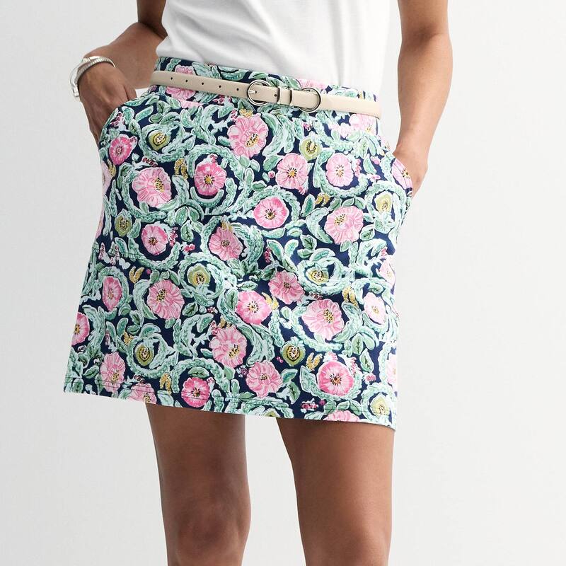 クロフト＆バロー レディース ボトムスカート ニット Women ’ s Croft & Barrow Knit Skort Navy Jacobean Ivy ネイビー