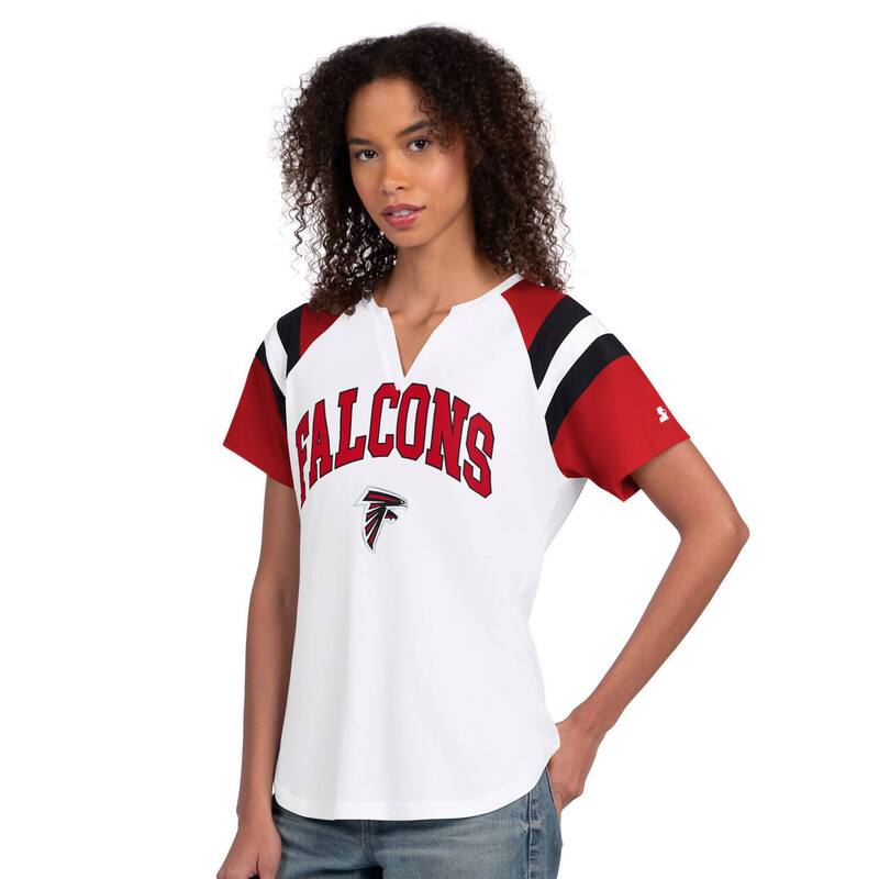 スターター レディース トップス Tシャツ Women'starter White Atlanta Falcons Game Onotch Neck T-Shirt Fal White ホワイト