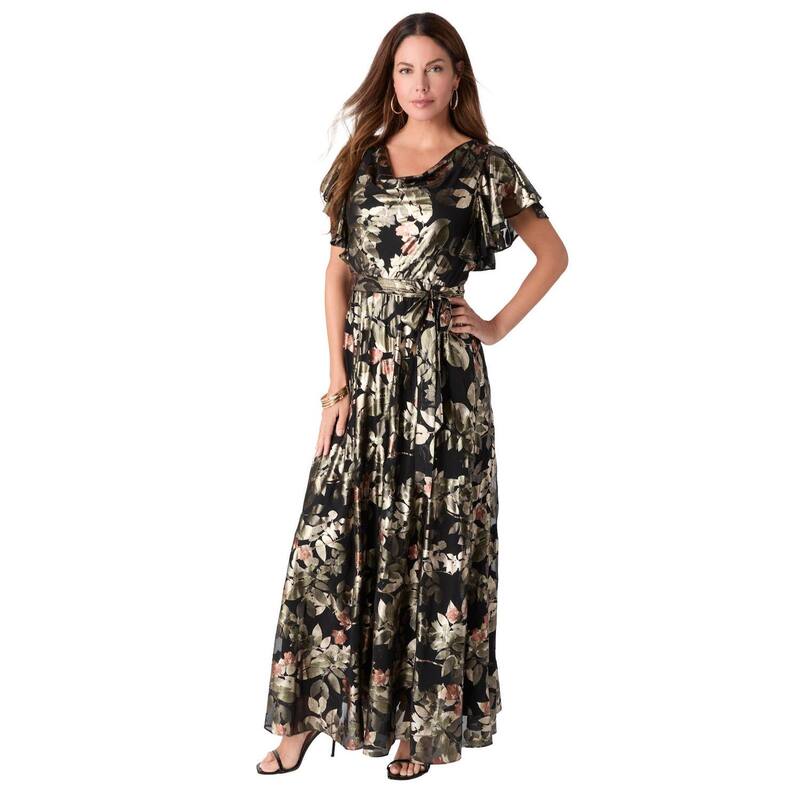 ロアマンズ レディース トップス 衣装 つけ加える大きさ 刷り上げる メッシュ Roaman\u0027s Women\u0027s Plusize Foil Print Mesh Dress Olive Multi オリーブ