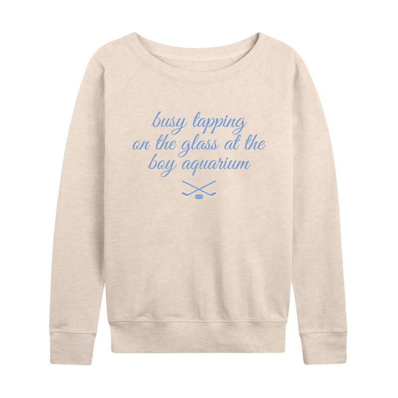 アニメキャラクター レディース トップス Tシャツ パイル Licensed Character Women's Busy Tapping On The Glass Athe Boy Aquarium Hockey French Terry Long Sleeve Tee Beige ベージュ 7,755円
