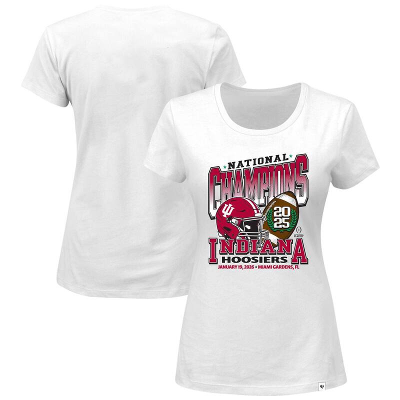 フォーティセブンブランド レディース トップス Tシャツ プラスサイズ 47 Brand Women's '47 White Indiana Hoosiers College Football Playoff 2025 National Champions Plusize T-Shirt Ind White ホワイト
