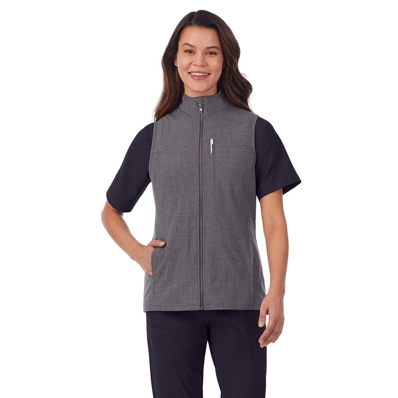 クドルドッズ レディース トップス プルオーバー より良い Women\u0027s Cuddl Dudscrubs 5-Pocket Lined Vest Charcoal Heather Gray 濃灰色