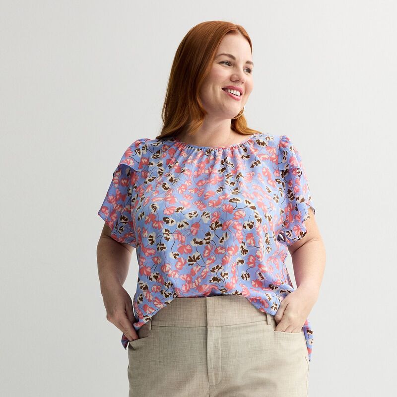 ナインウェスト レディース トップス シャツ プラスサイズ ブラウス Plusize Nine Westulip Sleeve Blouse Multi Luisa Floral マルチカラー 10,980円