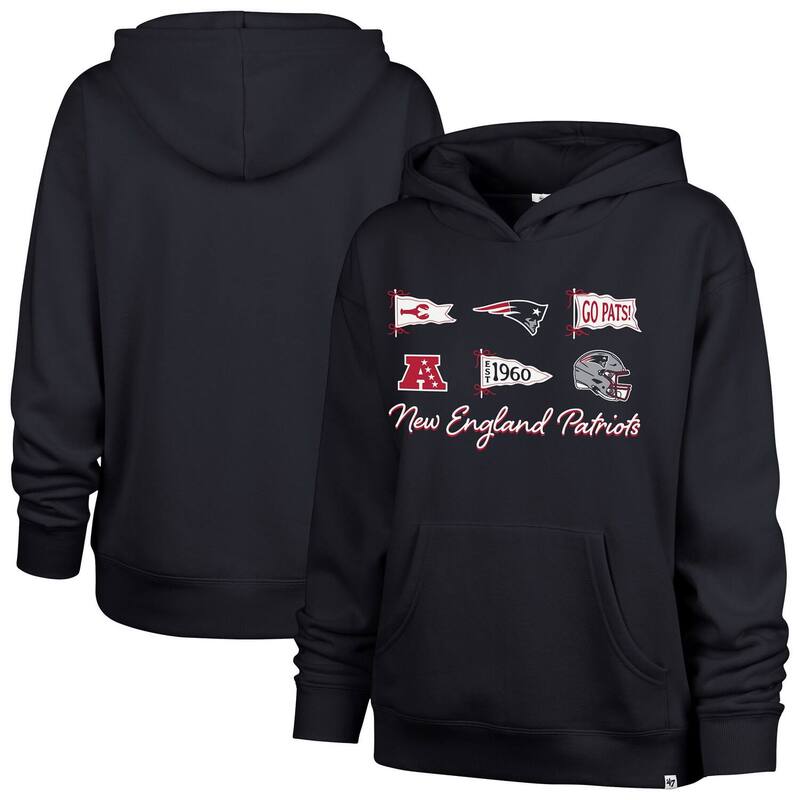 フォーティセブンブランド レディース トップス プルオーバー パーカー 47 Brand Women\u0027s \u002747 Navy New England Patriots Bow \u0026 Banners Naomi Hoodie Pat Navy 米国海軍