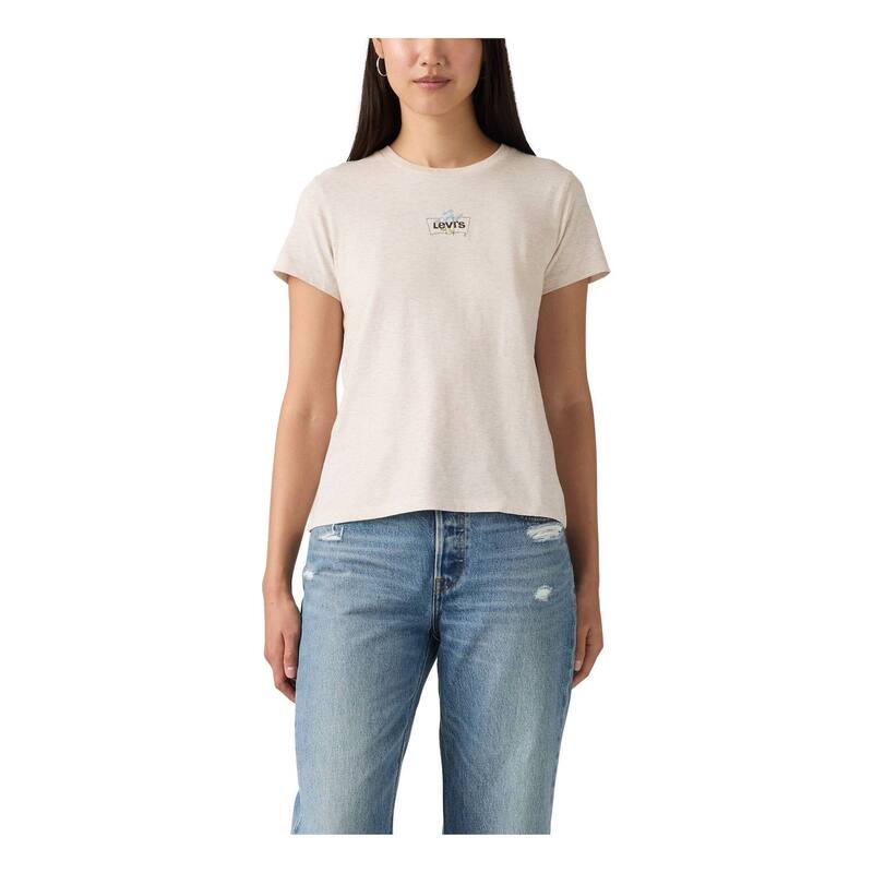 リーバイス レディース トップス Tシャツ ロゴ Women's Levi's Logo Perfectee Floral Oatmeal オートミール