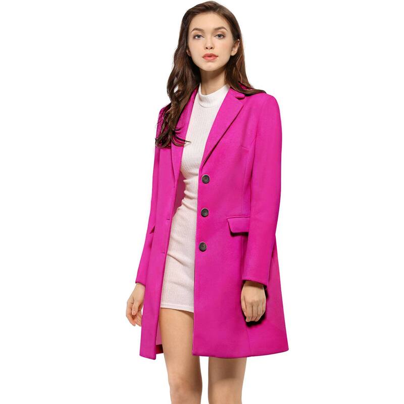 アレグラ ケー レディース アウター ジャケット・ブルゾン コート ALLEGRA K Women's Notched Lapelong Sleevesingle Breasted Winter Long Coat Hot Pink ピンク 16,860円