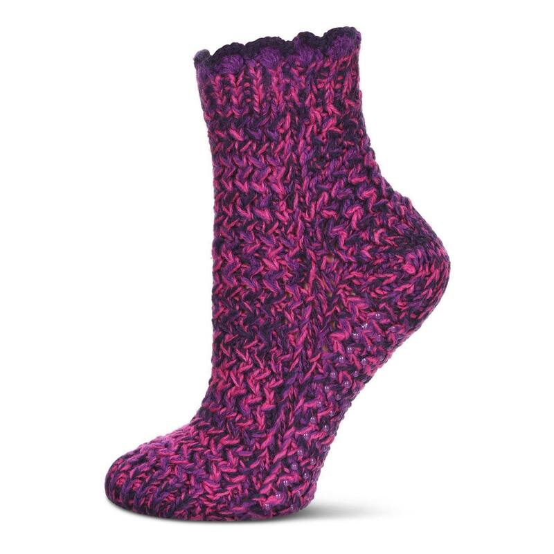 メモイ レディース アンダーお召しもの ソックス アンクル MeMoi Women\u0027s Woven Shades Anklet Home Socks Grape 葡萄