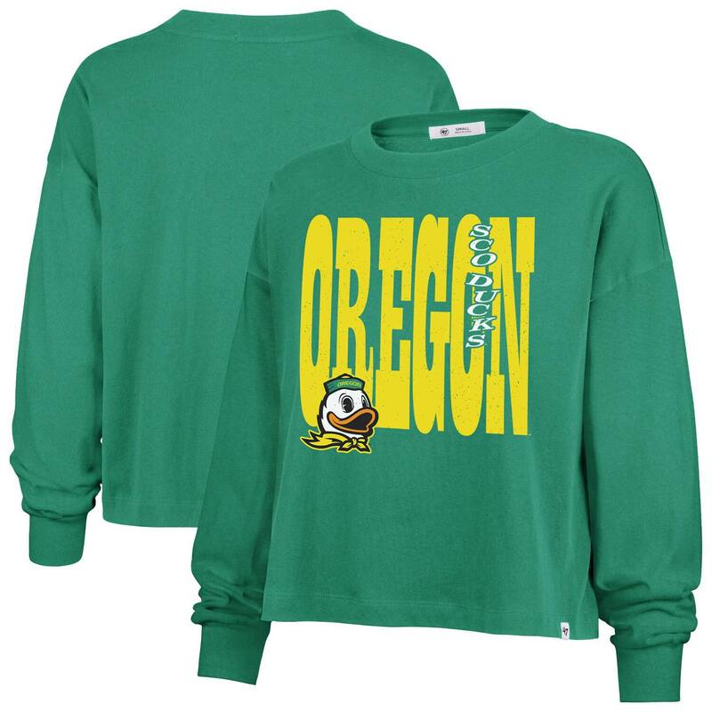 フォーティセブンブランド レディース トップス ティーシャツ 47 Brand Women\u0027s \u002747 Kelly Green Oregon Duckstacked Sydney Long Sleeve T-Shirt Uoo Green 緑であること Tシャツ・カットソー-レディースファッション