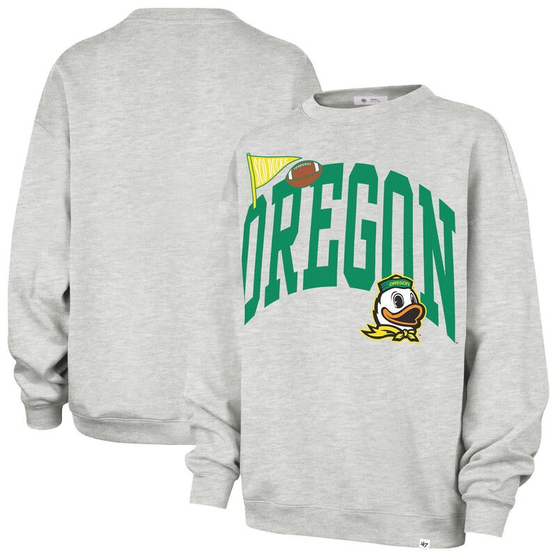 フォーティセブンブランド レディース トップス プルオーバー 汗水 フリース 47 Brand Women\u0027s \u002747 Gray Oregon Ducks Icon Fleece Sweatshirt Uoo Grey 薄墨色