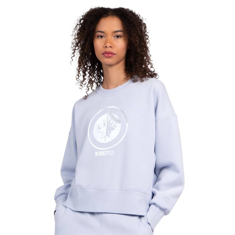 クランク レディース トップス プルオーバー 流汗 クロップド Women\u0027starter Blue Winnipeg Jets Boxy Cropped Sweatshirt Jts Blue 青み