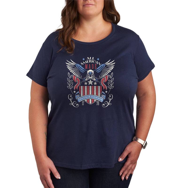 アニメキャラクター レディース トップス Tシャツ ヴィンテージ プラスサイズ グラフィック Licensed Character Plusize All American Made Vintage Goods Graphic Tee Navy ネイビー