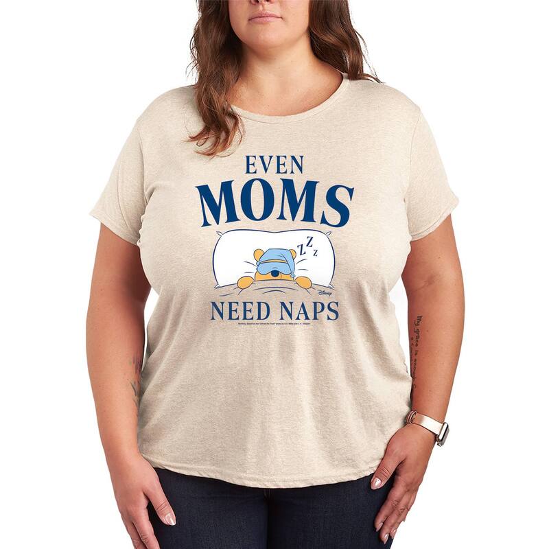 ディズニー レディース トップス Tシャツ プラスサイズ グラフィック Plusize Disney's Winnie The Pooh Even Moms Need Naps Graphic Tee Beige ベージュ