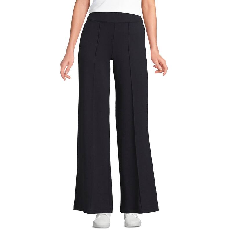 ランズ挙げ句の果て レディース ボトムス 心地好いズボン下 プチ Petite Lands\u0027 End Starfishigh Rise Palazzo Pants Black 黒いこと