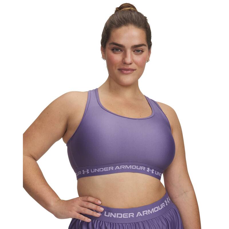 アンダーアーマー レディース アンダー御召しもの ブラ つけ加える大きさ Plusize Under Armour Crossback 2.0 Medium-Impact Sports Bra Purple Luxe パープル