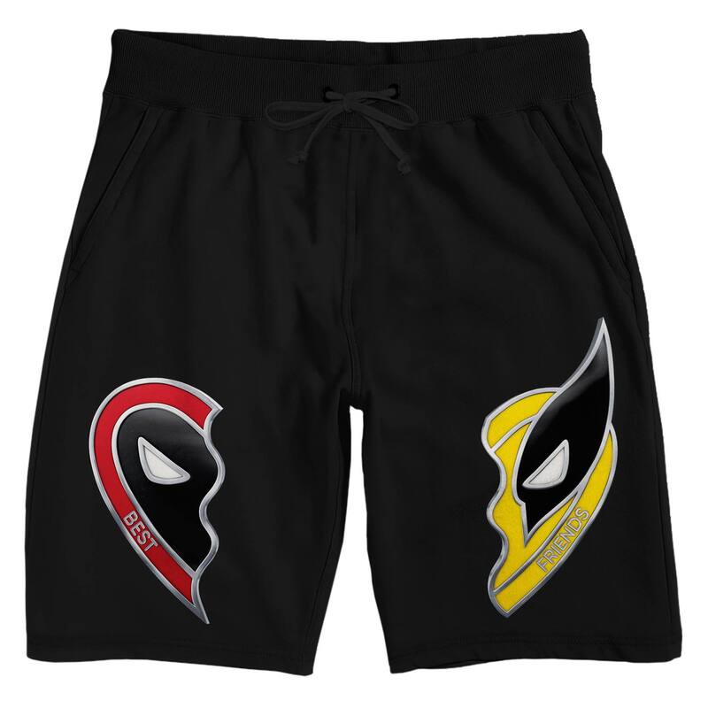 アニメキャラクター レディース アンダーウェア ナイトウェア ショートパンツ Licensed Character Men's Deadpool 3 Pajama Shorts Black ブラック｜ReVida 店