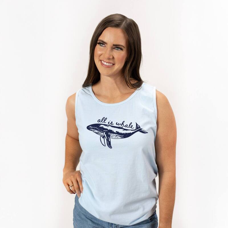 Simply Sage Market レディース トップス ティーシャツ グラフィック Simply Sage Market All Is Whale Sketched - Women\u0027s Garment Dyed Graphic Tank Top Chambray トップス-レディースファッション-Tシャツ・カットソー